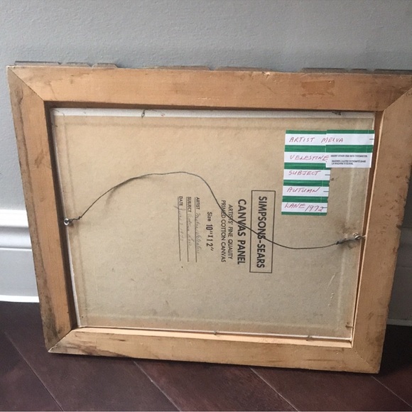 Vintage Original Oil Painting Autumn Lane 1972 - Picture 6 of 8